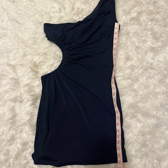 Lucy in the Sky One Shoulder Cutout Mini Bodycon Dress in Navy Medium - Picture 6 of 6